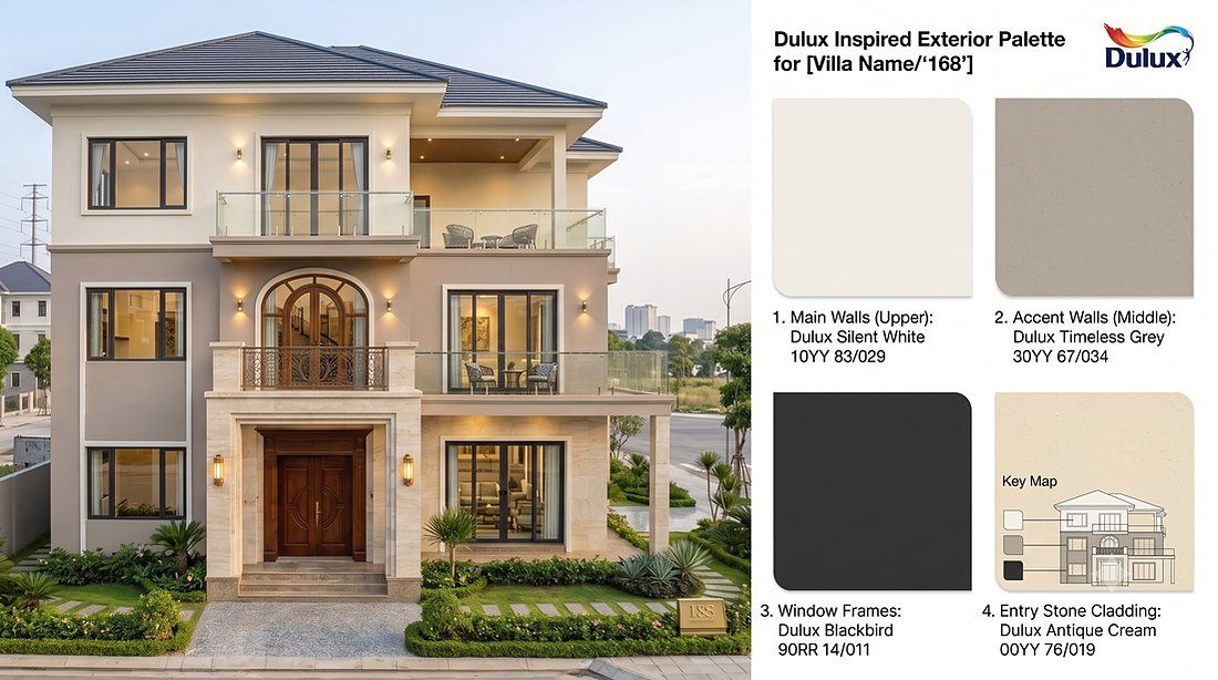 Bảng màu Dulux cho biệt thự – mẫu 1